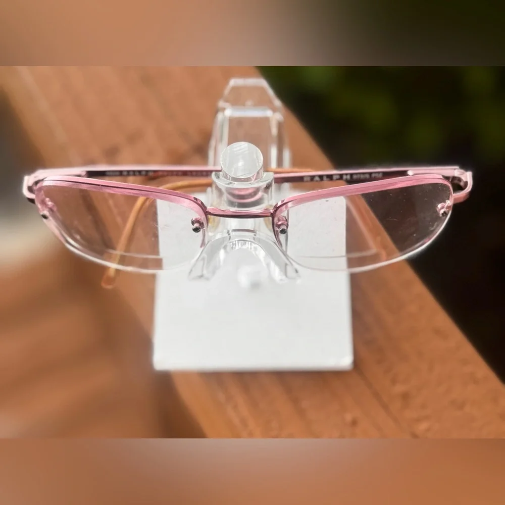 Ralph Lauren Eyeglass Frame Only Metallic Pink Oval 973/S P5Z Half Rim 52-18-135